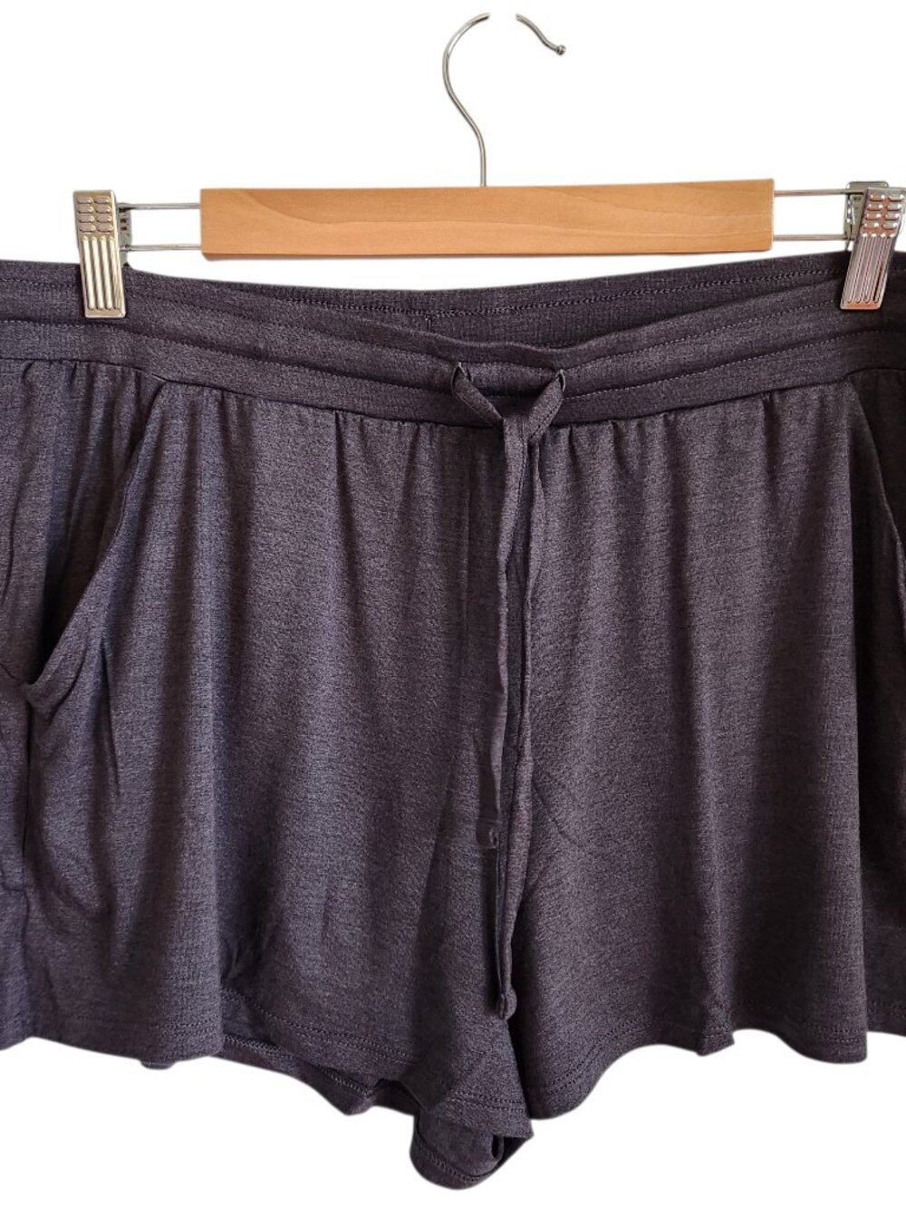 Tommy John Women's Lounge Short Large Gray Grey Charcoal Pockets Soft Modal NEW